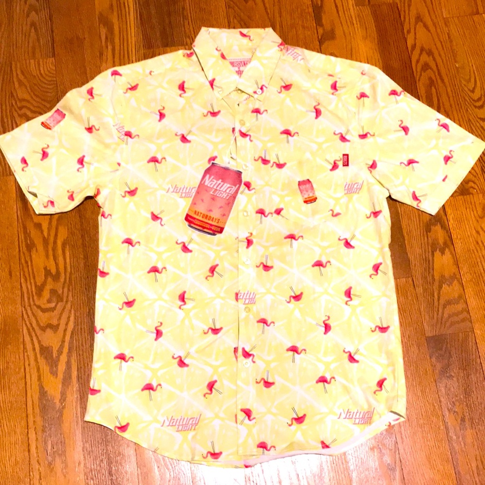 RSVLTS Natural Light Button Up Short Sleeve Shirt